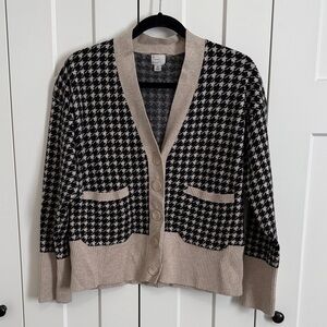 a new day Black and Cream Houndstooth Cardigan